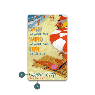 Beach Umbrella: Sand, Wind, and Fun - Souvenirs & Gifts Souvenirs & Gifts Meissenburg Designs Wood Magnet (Pack of 12) 2.25" x 3.75"