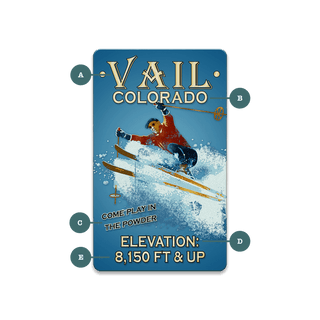 Come Play in the Powder: Distressed - Souvenirs & Gifts Souvenirs & Gifts Out West Design Wood Magnet (Pack of 12) 2.25" x 3.75"