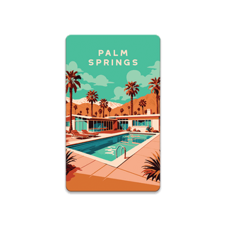 Palm Springs Pool Scene: Smooth Finish - Souvenirs & Gifts Souvenirs & Gifts Out West Design Wood Magnet (Pack of 12) 2.25" x 3.75"