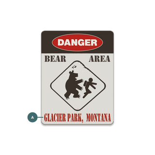 Bear Warning Sign - Souvenirs & Gifts Souvenirs & Gifts Meissenburg Designs Wood Magnet (Pack of 12) 2.5" x 3.25"