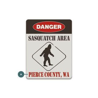 Sasquatch Warning Sign - Souvenirs & Gifts Souvenirs & Gifts Meissenburg Designs Wood Magnet (Pack of 12) 2.5" x 3.25"