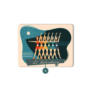 Synchronized Rainbow Swimmers: Personalized - Souvenirs & Gifts Souvenirs & Gifts Meissenburg Designs Wood Magnet (Pack of 12) 3.25" x 2.5"