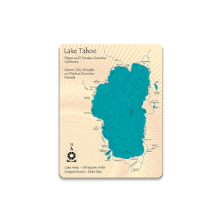 Lake Tahoe by Lake Art - Souvenirs & Gifts Souvenirs & Gifts Lake Art Wood Magnet (Pack of 12) 2.5" x 3.25"