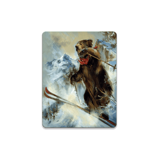 Big Jump: Downhill Skiing Bear - Souvenirs & Gifts Souvenirs & Gifts Marilynn Dwyer Mason Wood Magnet (Pack of 12) 2.5" x 3.25"
