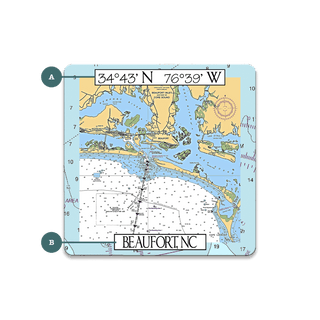 Beaufort NC, Area Chart: Personalized - Souvenirs & Gifts Souvenirs & Gifts Joanne Murphy Wood Magnet (Pack of 12) 2.75" Square