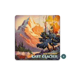 Reinvigorate: Mountain Cabin Scene - Souvenirs & Gifts Souvenirs & Gifts Meissenburg Designs Wood Magnet (Pack of 12) 2.75" Square