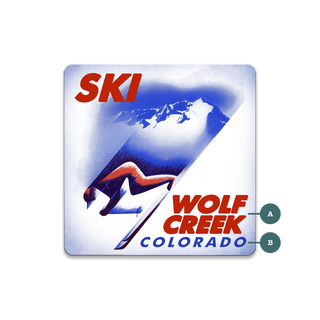 Retro Ski Racer - Souvenirs & Gifts Souvenirs & Gifts Meissenburg Designs Wood Magnet (Pack of 12) 2.75" Square