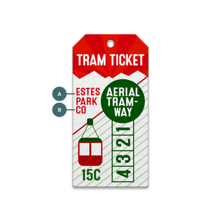Estes Park Tram Ticket - Souvenirs & Gifts Souvenirs & Gifts Meissenburg Designs Wood Magnet (Pack of 12) 4" x 2"