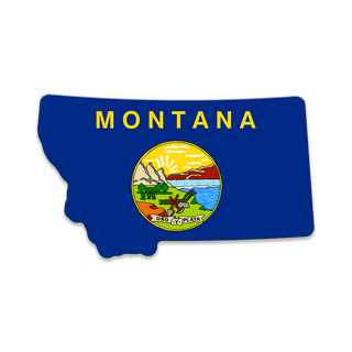 Montana State Flag Cutup - Souvenirs & Gifts Souvenirs & Gifts Meissenburg Designs Wood Magnet (Pack of 12) 3.75" x 2.25"