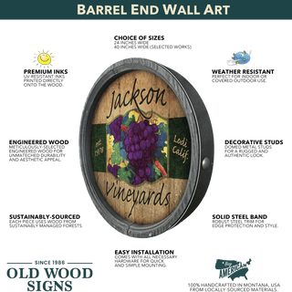 Poolside Refreshments - Barrel End Wall Art Barrel End Wall Art Marty Mummert Studio