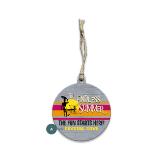 The Endless Summer: Crystal Cove - Souvenirs & Gifts Souvenirs & Gifts Bruce Brown Films Wood Ornament (Pack of 12) 3.5" Round