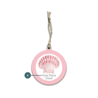 Scallop Shell Watercolor: Personalized - Souvenirs & Gifts Souvenirs & Gifts Joanne Murphy Wood Ornament (Pack of 12) 3.5" Round