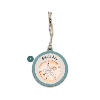 Seafoam Sand Dollar: Personalized - Souvenirs & Gifts Souvenirs & Gifts Joanne Murphy Wood Ornament (Pack of 12) 3.5" Round