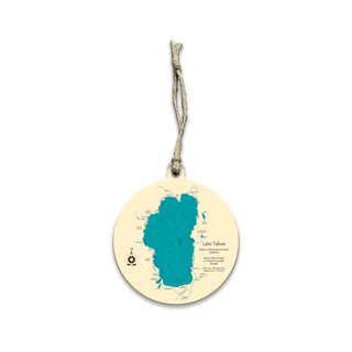 Lake Tahoe by Lake Art - Souvenirs & Gifts Souvenirs & Gifts Lake Art Wood Ornament (Pack of 12) 3.5" Round
