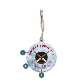 Hockey Goalie Stick: USA - Souvenirs & Gifts Souvenirs & Gifts Meissenburg Designs Wood Ornament (Pack of 12) 3.5" Round