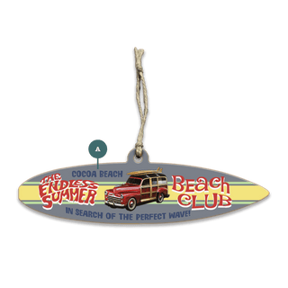 The Endless Summer: Beach Club - Souvenirs & Gifts Souvenirs & Gifts Bruce Brown Films Wood Ornament (Pack of 12) 5.9" x 1.45"