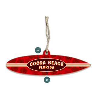 Red Hibiscus Custom Surfboard - Souvenirs & Gifts
