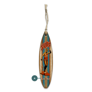 Old School Surfer: Personalized - Souvenirs & Gifts Souvenirs & Gifts Meissenburg Designs Wood Ornament (Pack of 12) 1.45" x 5.9"
