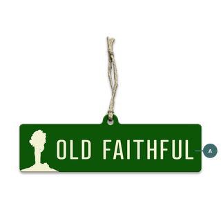 [DN] MAG OLD FAITHFUL GREEN WOOD Souvenirs & Gifts Out West Design Wood Ornament (Pack of 12) 6" x 1.6"