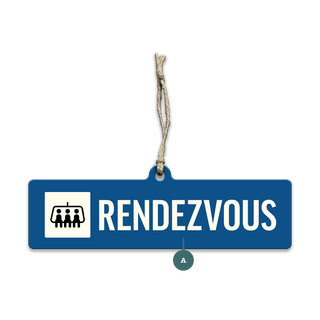 Ski Lift Custom Signs: Blue - Souvenirs & Gifts Souvenirs & Gifts Out West Design Wood Ornament (Pack of 12) 6" x 1.6" 3 people