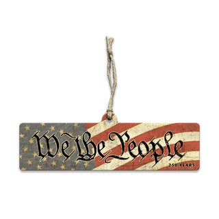 We the People – 250 Years Patriotic Constitution - Souvenirs & Gifts Souvenirs & Gifts Out West Design Wood Ornament (Pack of 12) 6" x 1.6"