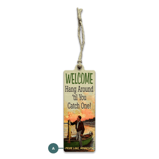 Hang Around Fisherman: Muskie - Souvenirs & Gifts Souvenirs & Gifts Meissenburg Designs Wood Ornament (Pack of 12) 2" x 5"