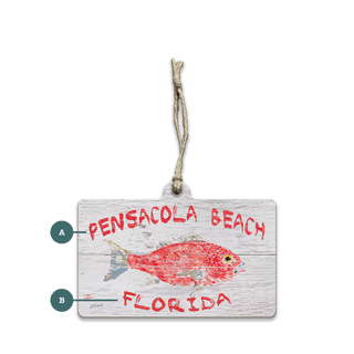 Pensacola Snapper - Souvenirs & Gifts Souvenirs & Gifts FishAye Trading Company Wood Ornament (Pack of 12) 4" x 2.4"