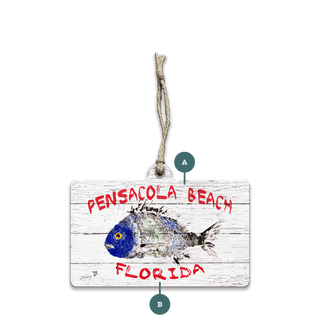 Pensacola Porgy - Souvenirs & Gifts Souvenirs & Gifts FishAye Trading Company Wood Ornament (Pack of 12) 4" x 2.4"