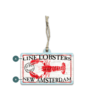 Line Lobsters - Souvenirs & Gifts Souvenirs & Gifts FishAye Trading Company Wood Ornament (Pack of 12) 4" x 2.4"