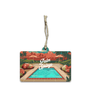 Palm Springs Mountain View: Smooth Finish - Souvenirs & Gifts Souvenirs & Gifts Out West Design Wood Ornament (Pack of 12) 2.4" x 4"