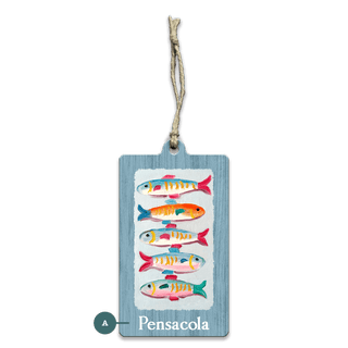 Five Little Fishes: Personalized - Souvenirs & Gifts Souvenirs & Gifts Joanne Murphy Wood Ornament (Pack of 12) 2.4" x 4"