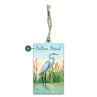 White Egret Marshland Elegance: Personalized - Souvenirs & Gifts Souvenirs & Gifts Joanne Murphy Wood Ornament (Pack of 12) 2.4" x 4"