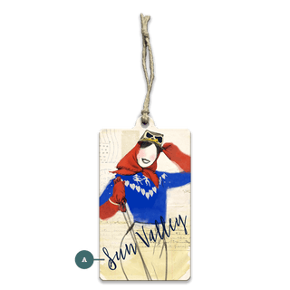 Winter Fashion Postcard: Blue Sweater & Goggles: Personalized - Souvenirs & Gifts Souvenirs & Gifts Meissenburg Designs