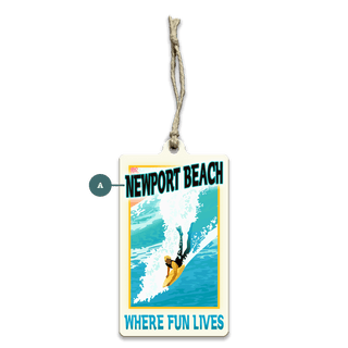 Surf Poster: Where Fun Lives: Personalized - Souvenirs & Gifts Souvenirs & Gifts Meissenburg Designs Wood Ornament (Pack of 12) 2.4" x 4"