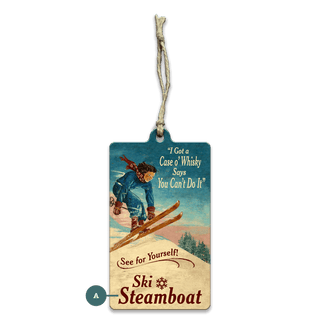 Ski Steamboat - Souvenirs & Gifts Souvenirs & Gifts Out West Design Wood Ornament (Pack of 12) 2.4" x 4"