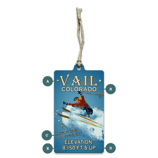 Come Play in the Powder: Distressed - Souvenirs & Gifts Souvenirs & Gifts Out West Design Wood Ornament (Pack of 12) 2.4" x 4"
