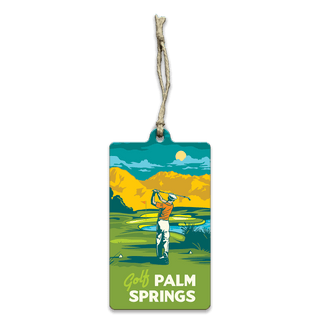 Palm Springs Gold: Smooth Finish - Souvenirs & Gifts Souvenirs & Gifts Out West Design Wood Ornament (Pack of 12) 2.4" x 4"