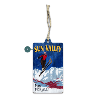 Ski Sun Valley - Souvenirs & Gifts Souvenirs & Gifts Out West Design Wood Ornament (Pack of 12) 2.4" x 4"