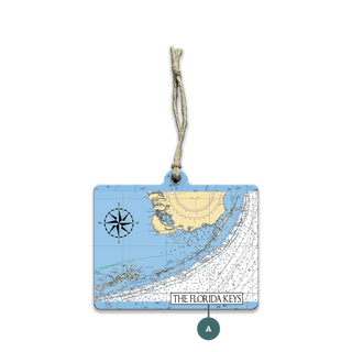 The Florida Keys Area Chart: Personalized - Souvenirs & Gifts Souvenirs & Gifts Joanne Murphy Wood Ornament (Pack of 12) 3.6" x 2.75"