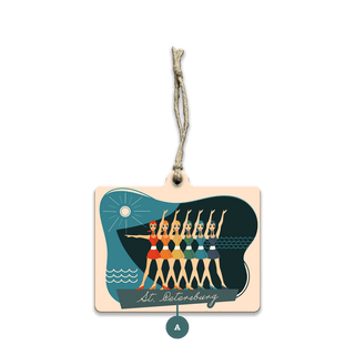Synchronized Rainbow Swimmers: Personalized - Souvenirs & Gifts Souvenirs & Gifts Meissenburg Designs Wood Ornament (Pack of 12) 3.6" x 2.75"