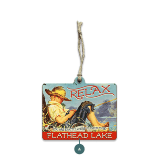 Relax by the Lake: Personalized - Souvenirs & Gifts Souvenirs & Gifts Meissenburg Designs Wood Ornament (Pack of 12) 3.6" x 2.75"