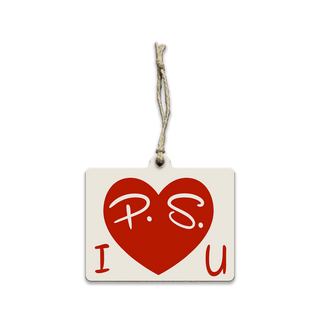 P.S. I Love You: Red on White - Souvenirs & Gifts Souvenirs & Gifts Out West Design Wood Ornament (Pack of 12) 3.6" x 2.75"