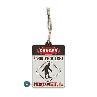 Sasquatch Warning Sign - Souvenirs & Gifts Souvenirs & Gifts Meissenburg Designs Wood Ornament (Pack of 12) 2.75" x 3.6"