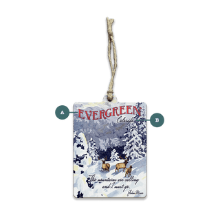 Winter Elk: The Mountains are Calling: Personalized - Souvenirs & Gifts Souvenirs & Gifts Meissenburg Designs Wood Ornament (Pack of 12) 2.75" x 3.6"