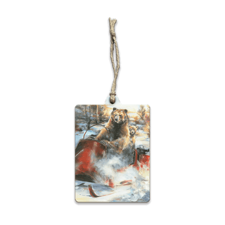 Bearclaw Snowmobile Bears - Souvenirs & Gifts Souvenirs & Gifts Marilynn Dwyer Mason Wood Ornament (Pack of 12) 2.75" x 3.6"
