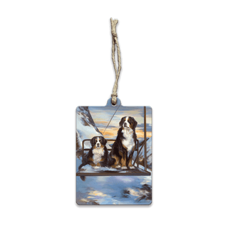 Ski Patrol Bernese Mountain Dogs - Souvenirs & Gifts Souvenirs & Gifts Marilynn Dwyer Mason Wood Ornament (Pack of 12) 2.75" x 3.6"