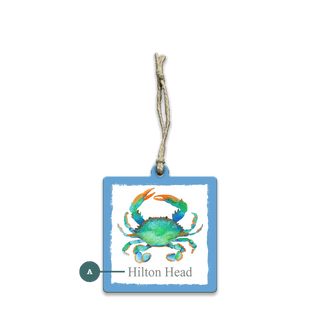 Crab Watercolor: Personalized - Souvenirs & Gifts Souvenirs & Gifts Joanne Murphy Wood Ornament (Pack of 12) 3.125" Square