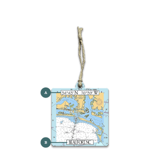 Beaufort NC, Area Chart: Personalized - Souvenirs & Gifts Souvenirs & Gifts Joanne Murphy Wood Ornament (Pack of 12) 3.125" Square