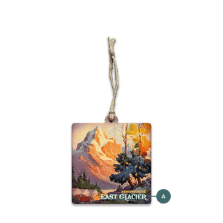 Reinvigorate: Mountain Cabin Scene - Souvenirs & Gifts Souvenirs & Gifts Meissenburg Designs Wood Ornament (Pack of 12) 3.125" Square