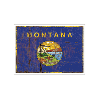 Heavily Weathered Montana Flag - Souvenirs & Gifts Souvenirs & Gifts Out West Design